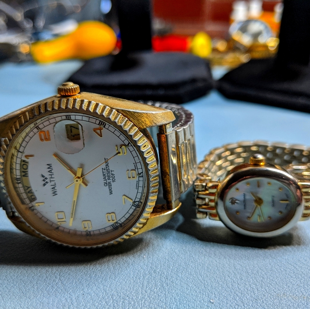 His and Hers Waltham Quartz Watches